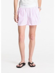 σορτς nike sportswear chill poplin women`s loose stripe shorts lt magenta/ pink foam/ summit white s