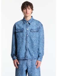 πουκάμισο daily paper snake laser rahul denim shirt blue xl