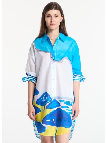 φόρεμα michael kors x christina zimpel beach shirt dress