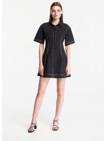 φόρεμα gap ss fitted mini shirtdress black xs