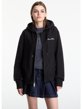φούτερ calvin klein ls prm tery script fz hoodie black xl
