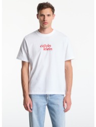 t-shirt calvin klein jeans ss 20s calvin klein trvl font graphic tee bright white l