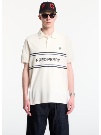 t-shirt fred perry fred perry graphic polo shirt ecru l
