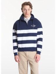 φούτερ tommy hilfiger nautical block stripe 1/4 zip carbon navy xl