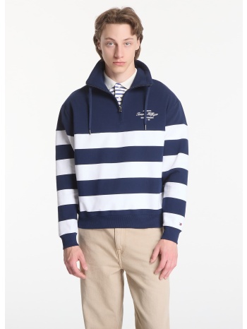 φούτερ tommy hilfiger nautical block stripe 1/4 zip carbon