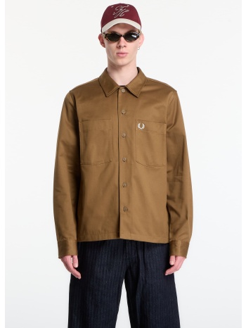 μπουφάν fred perry twill overshirt brown l