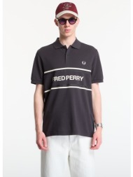 t-shirt fred perry fred perry graphic polo shirt anchor grey m