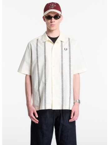 πουκάμισο fred perry placement print revere shirt ecru l