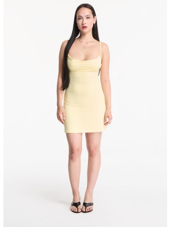 φόρεμα urban classics mini waterfall neckline dress pale