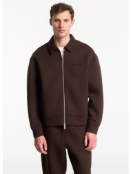 μπουφάν calvin klein ls cooling spacer fz shirt jacket dark coffee m