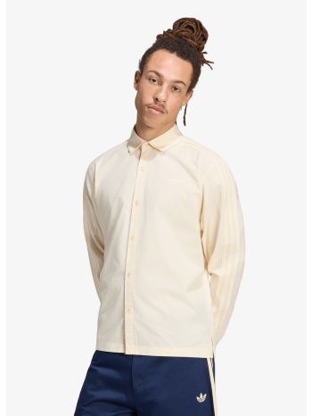 πουκάμισο adidas 3 stripes button up shirt warm vanilla xxl