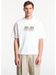 t-shirt allsaints troppo ss crew graphic t-shirt chalk white m