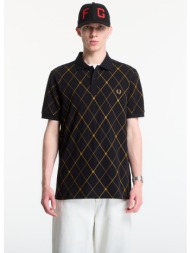 t-shirt fred perry argyle print fred perry shirt black s