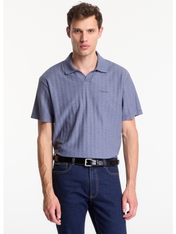 t-shirt calvin klein ss easy vertical stripe textured polo