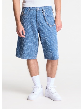 σορτς karl kani kani jeans distressed denim jorts blue 38