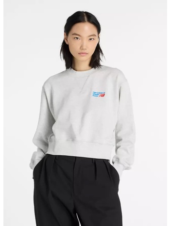 φούτερ new balance athletics premium logo relaxed crop crew