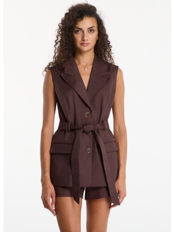 γιλέκο guess jeans sl carla blazer regal brown l σε προσφορά