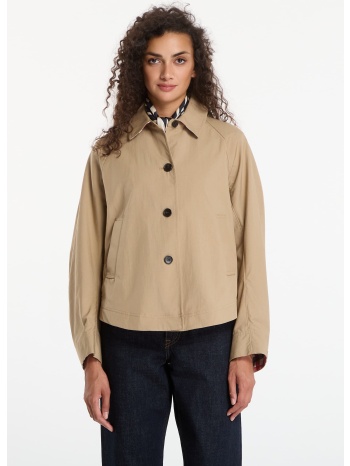 μπουφάν tommy hilfiger cotton short jacket camel l σε προσφορά