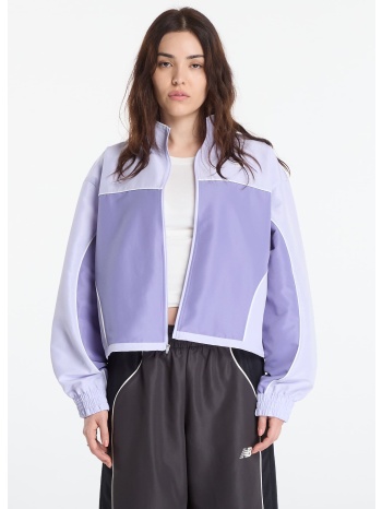 μπουφάν new balance trackside woven jacket dark smoked