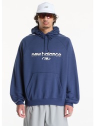 φούτερ new balance trackside french terry hoodie nb navy m