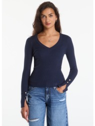 πουλόβερ guess ls vn ellie sweater blackened blue l