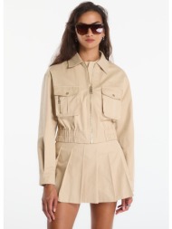 μπουφάν guess juliane utility cargo pocket jacket safari tan m