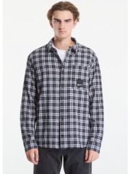 πουκάμισο karl lagerfeld jeans reg check shirt black/ white/ yd/ check l