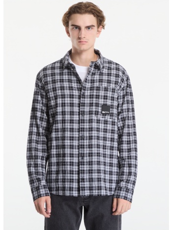 πουκάμισο karl lagerfeld jeans reg check shirt black/