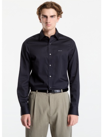 πουκάμισο gant slim sateen shirt black xl