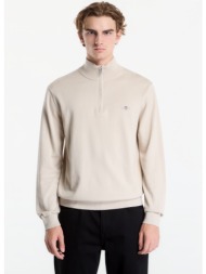 πουλόβερ gant classic cotton half zip dark earth brown m