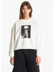 φούτερ karl lagerfeld jeans boxy karl kameo sweat egret s