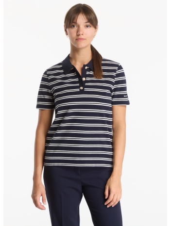 t-shirt gant reg twin striped ls pique polo evening blue xs