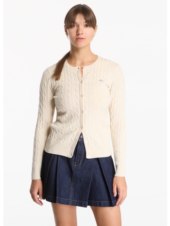 πουλόβερ gant stretch cotton cable cardigan dk chocolate
