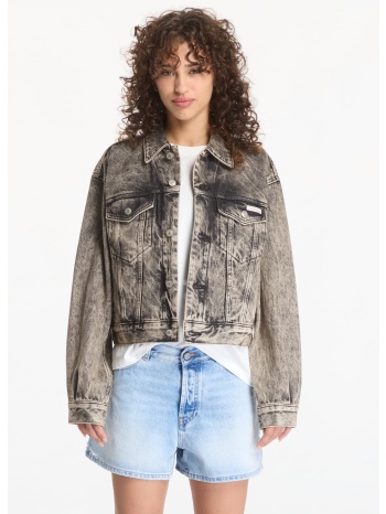 μπουφάν calvin klein jeans 90s trucker jacket b black m