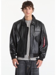 bomber alpha industries cwu-45/p leather vintage black l