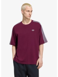 t-shirt adidas adicolor 3-stripes oversized tee maroon l