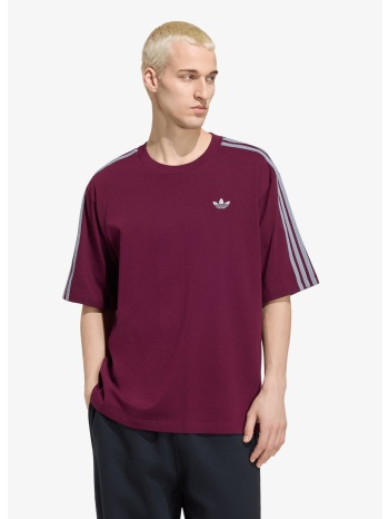 t-shirt adidas adicolor 3-stripes oversized tee maroon l