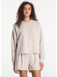 φούτερ nike 24.7 impossiblysoft women`s dri-fit oversized crew-neck top cream ii/ cream ii/ college 