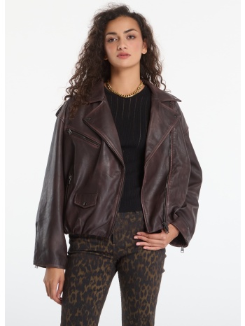 μπουφάν allsaints samina biker oxblood red 2