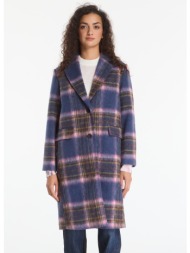 παλτό desigual checkered coat blue m
