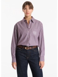 πουκάμισο gant rel classic poplin stripe shirt pink 36