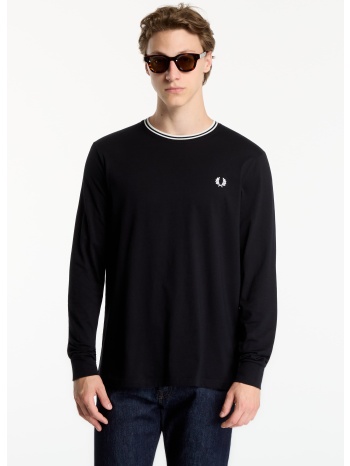 t-shirt fred perry ls twin tipped t-shirt black xl