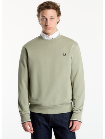 φούτερ fred perry crew neck sweatshirt seagrass l