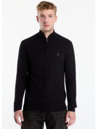 πουλόβερ allsaints kilburn zip funnel black xl