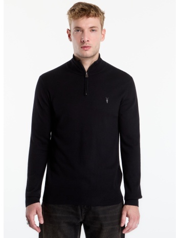 πουλόβερ allsaints kilburn zip funnel black xl