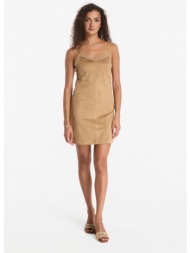 φόρεμα guess flaminia faux suede mini dress safari tan/ multi xs