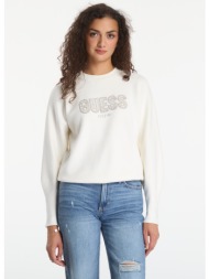 πουλόβερ guess ls cn madeline logo sweater cream white l