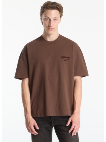 t-shirt allsaints xander ss crew bitter brown s