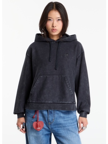 φούτερ carhartt wip w` hooded lambert sweat black moon wash