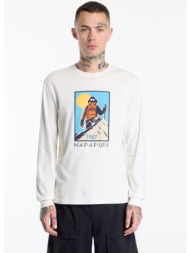 t-shirt napapijri s-tee long-sleeve white whisper l